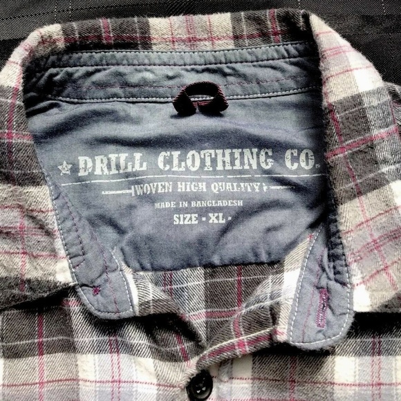 DRILL CLOTHING CO Mens Shirt Button Down Plaid - Picture 4 of 8